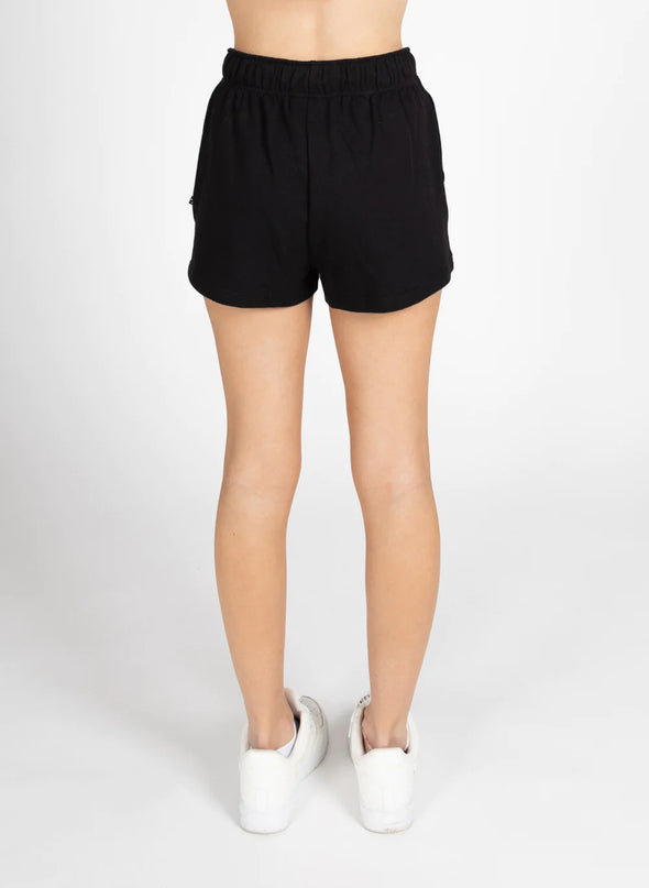 Our cropped little shorts are the perfect short shorts to own in summer. Pair with some cute trainers and an oversized tank. Featuring our Little Berry print right above the hem on the right leg.