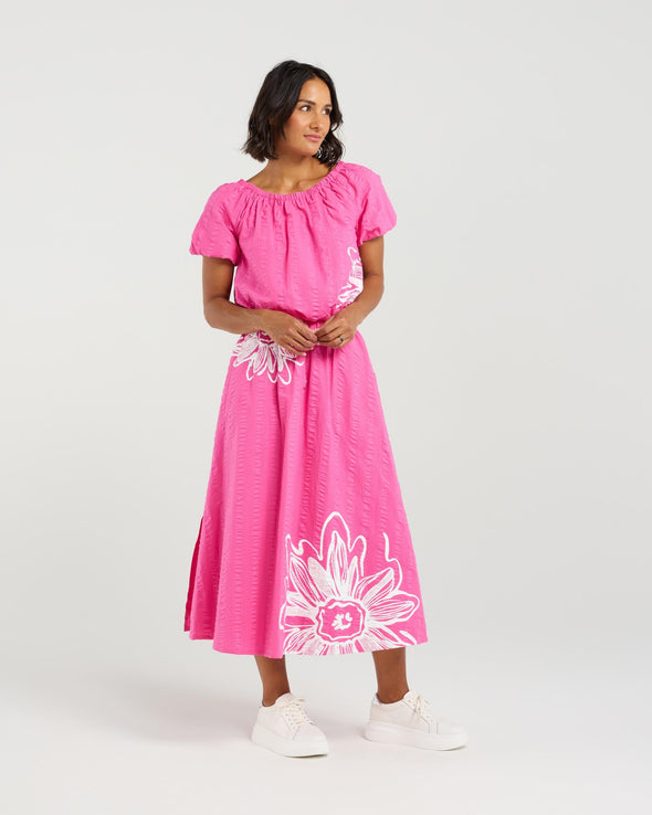 Et Alia Daisy Skirt Hot Bloom