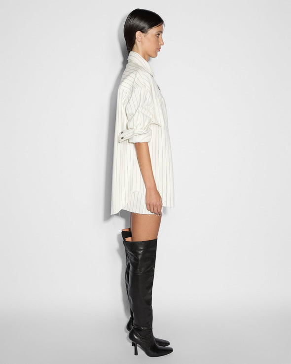 Ksubi Oversized Shirt Prophetik Slice White Denim