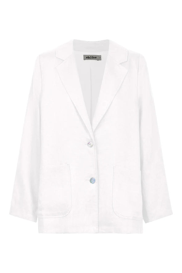 A classic piece that will slot right into your wardrobe, the Halcyon Blazer redefines summer suiting. Crafted from luxurious linen, it boasts a sleek and sophisticated silhouette perfect for seamless transitions from day to night. Whether you're conquering a packed day at work, savouring a refined dinner, or marking a memorable occasion, this blazer will be your faithful companion. 100% linen 