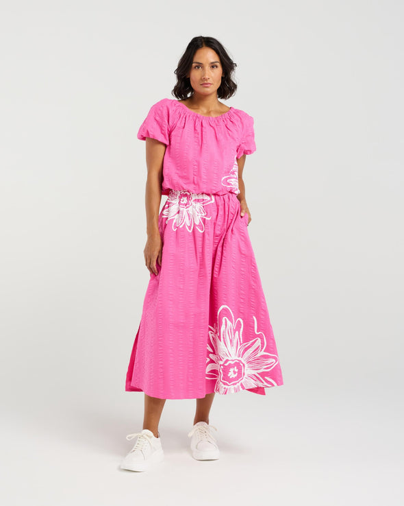 Et Alia Daisy Skirt Hot Bloom