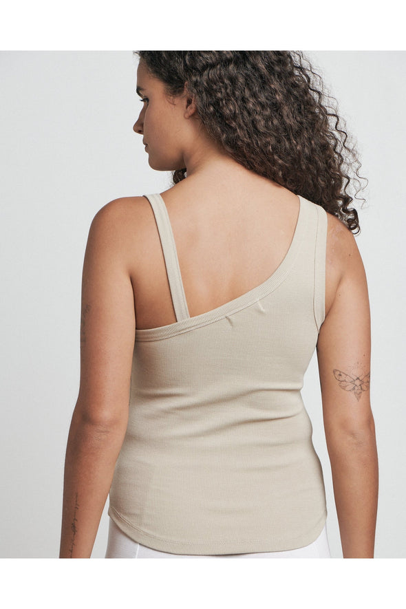 BARE by Charlie Holiday The One Shoulder Singlet Taupe