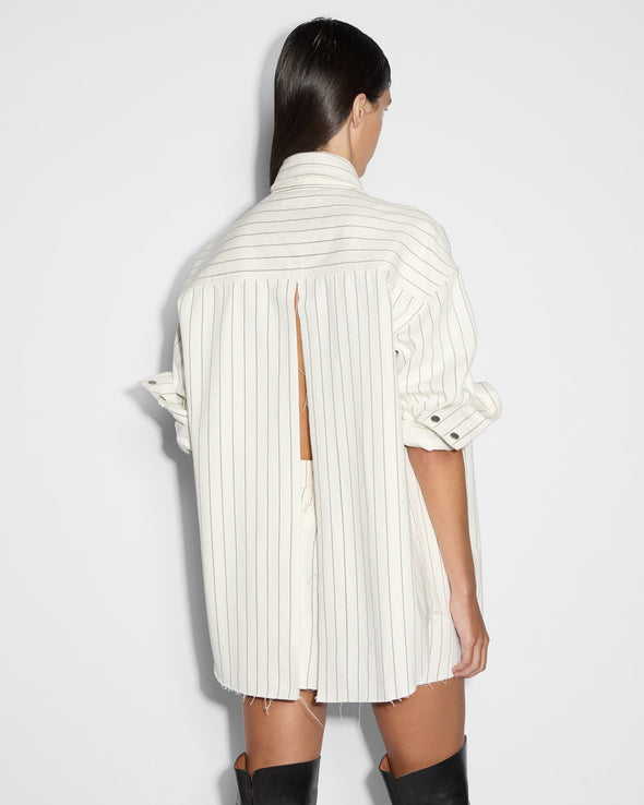 Ksubi Oversized Shirt Prophetik Slice White Denim