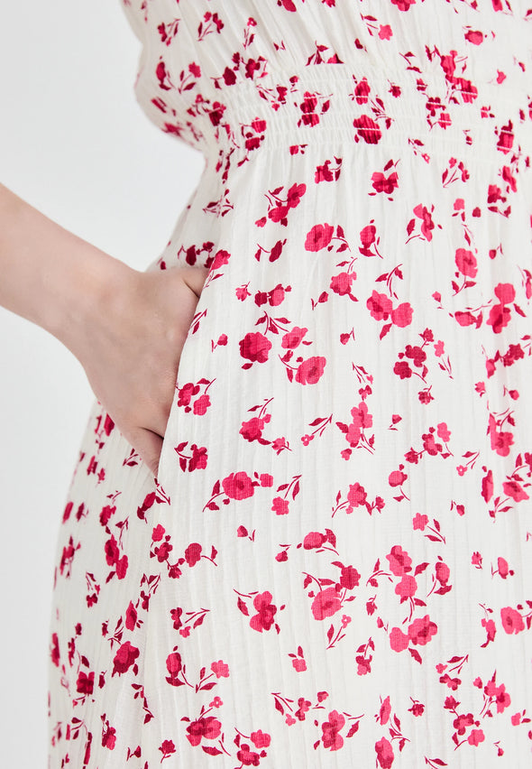 MSCH Falisha Sleeveless Dress Rose Red Flower