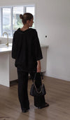 Charlotte Oversize Linen Shirt Black