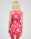 Eye-catching statement floral print

Ruching around the waist for a flattering silhouette

Adjustable tie fastening at the back of the neck

High neckline for a chic, modern look

Mini length — perfect for warm-weather days

Soft, breathable fabric with a little stretch

Fabric composition: 98% Cotton, 2% Elastane