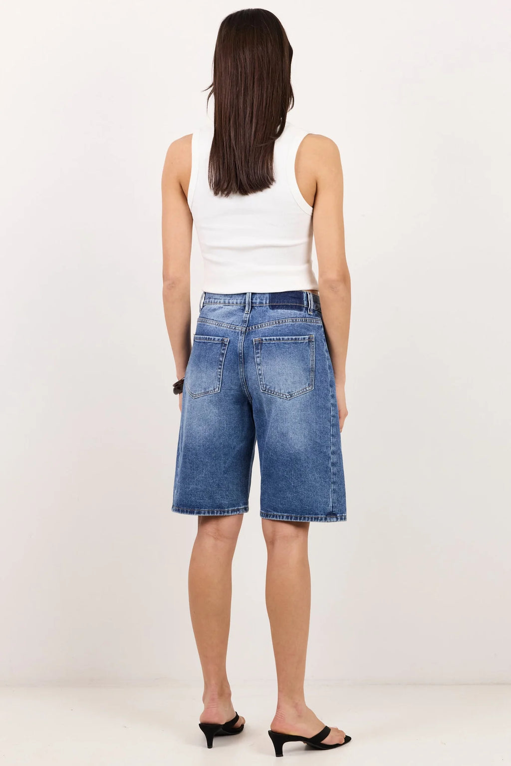 Among The Brave Academy Deep Blue Denim Barrel Shorts