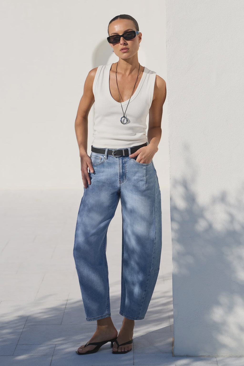 Among The Brave Graduate Light Blue Stretch Barrel Jeans