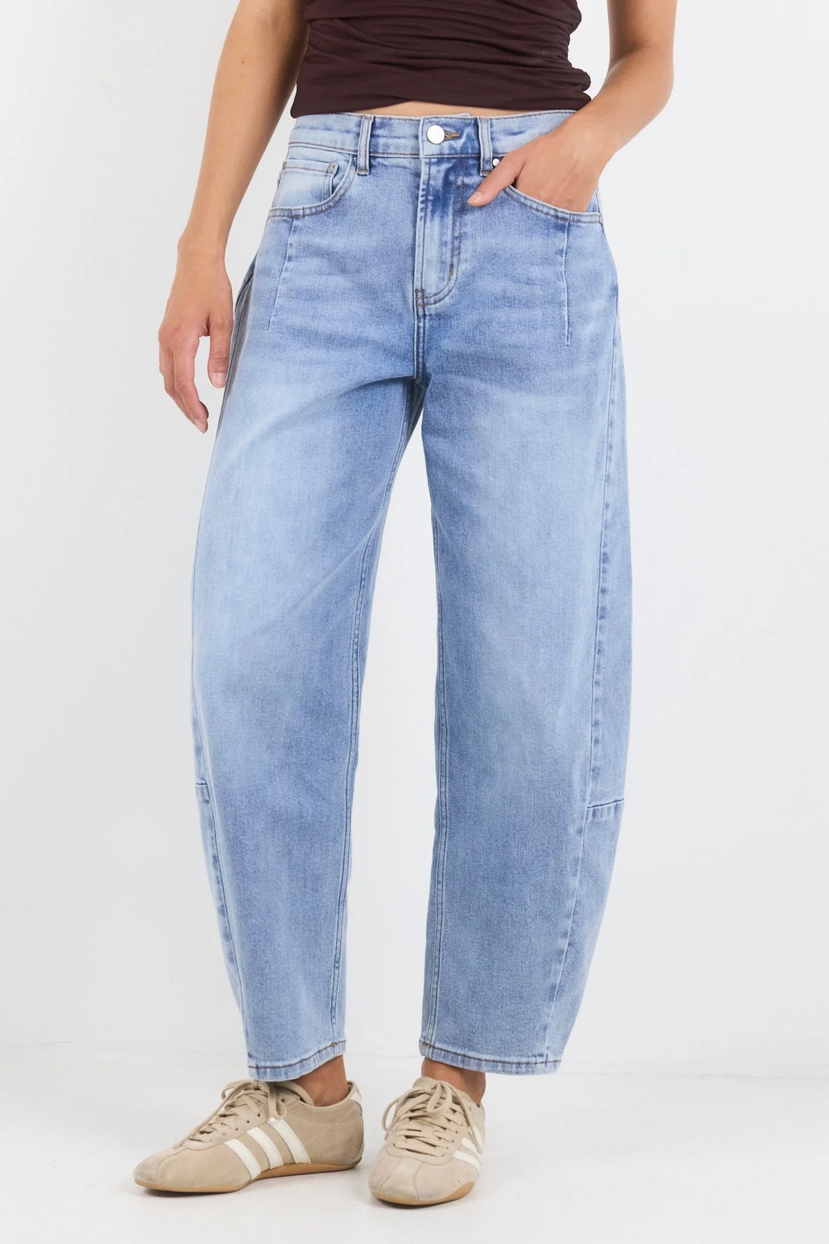 Among The Brave Graduate Light Blue Stretch Barrel Jeans