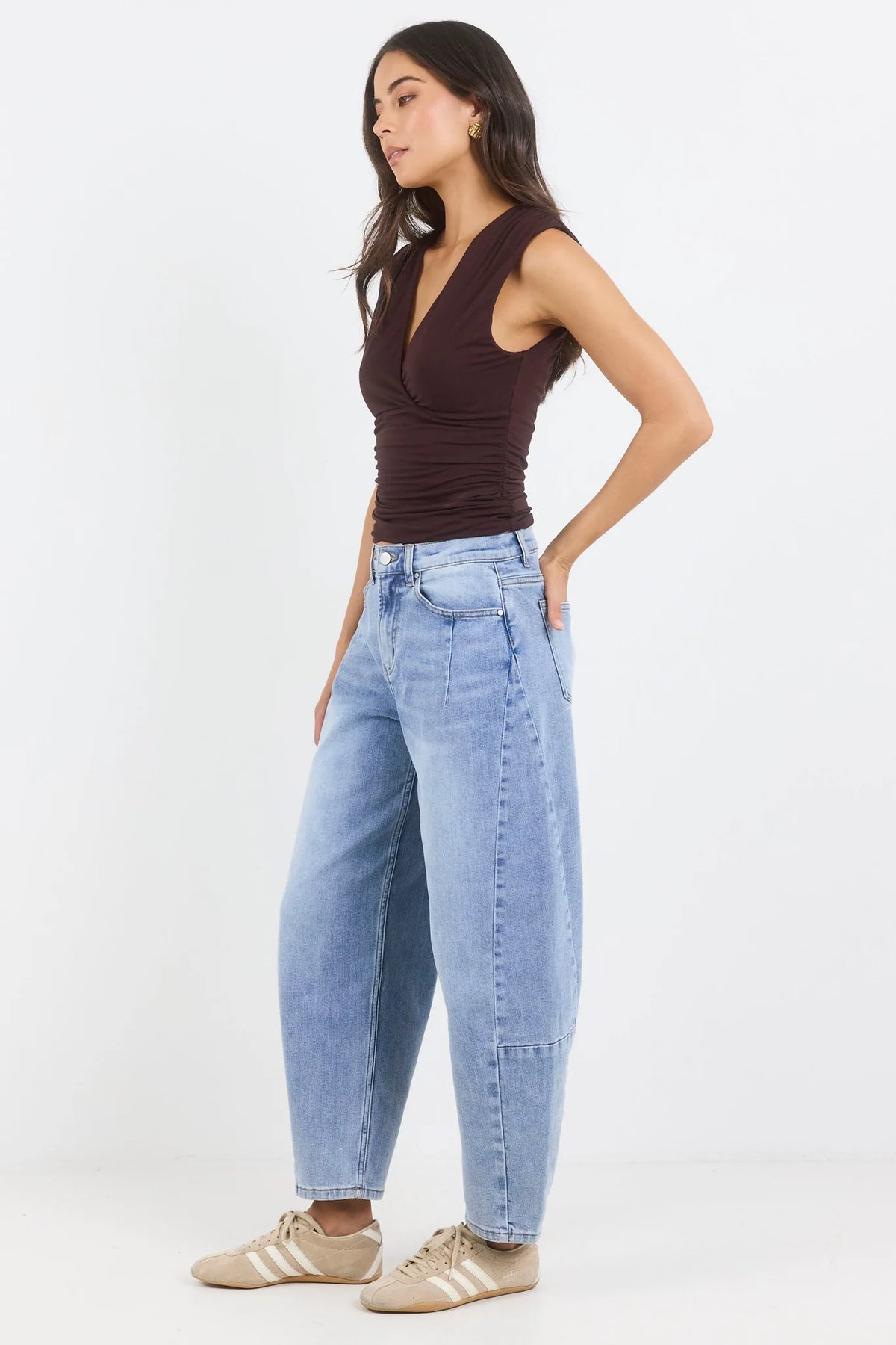 Among The Brave Graduate Light Blue Stretch Barrel Jeans
