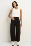 100% Cotton denim

Mid rise fit with a classic zip fly and button fastening

Barrel leg cut with gentle tapering at the hem

Slightly cropped length for a modern look

Washed black finish that softens beautifully over time

Designed true to size—size up if between sizes
