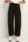100% Cotton denim

Mid rise fit with a classic zip fly and button fastening

Barrel leg cut with gentle tapering at the hem

Slightly cropped length for a modern look

Washed black finish that softens beautifully over time

Designed true to size—size up if between sizes