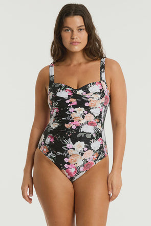 Sea-Level Belle Twist Front Multifit One Piece Black