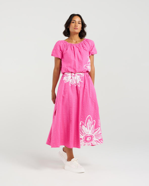 Et Alia Daisy Skirt Hot Bloom