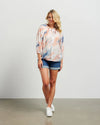 Embrace effortless beauty in our pretty Talia top. It showcases a gather tie neck detail, 3/4 length raglan sleeves that gather into narrow cuffs, and a relaxed fit. Made in a delicate rayon blend print, it exudes femininity and charm, perfect for adding a touch of whimsy to your summer wardrobe.

COLOUR
Sunset Print

FABRIC INFO
85% Rayon 15% Nylon