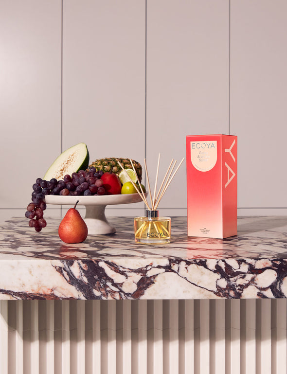 A voluptuous fruity fragrance with tropical layers of guava nectar, Queensland lychee and a cocktail of&nbsp;berries