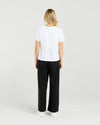 Soft cotton blend tee with stretch for comfort
Flattering round neckline and sleeve length
Front darting detail for a chic, tailored finish
Easy to style with denim, skirts, or shorts
95% Cotton, 5% Spandex