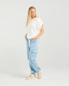 Playful elasticated sleeves with a feminine touch

Adjustable drawstring waist for a flattering fit

Lightweight 48% Viscose, 52% Rayon with a soft sheen

Easy to dress up or down for smart casual styling

A versatile wardrobe must-have for spring and summer