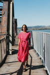 Feminine cap sleeves with a relaxed fit
Button-down front for versatile styling
Curved bodice panels for subtle shape
Self-tie waist to cinch and flatter
Soft and lightweight
70% Rayon, 30% Nylon blend