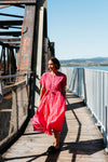 Feminine cap sleeves with a relaxed fit
Button-down front for versatile styling
Curved bodice panels for subtle shape
Self-tie waist to cinch and flatter
Soft and lightweight
70% Rayon, 30% Nylon blend