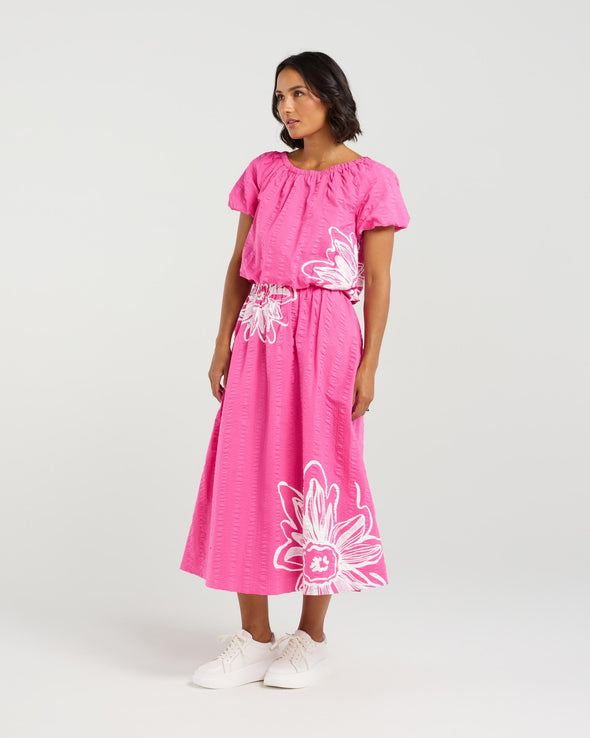Et Alia Daisy Skirt Hot Bloom
