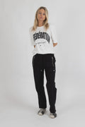 Straight-leg fit that falls cleanly from the hip

Flattering curved back panel

Secure zip pockets with silver hardware

Eyelet detailing for a refined finish

Soft and stretchy 95% cotton, 5% elastane fabric

Easy to style up or down for everyday wear