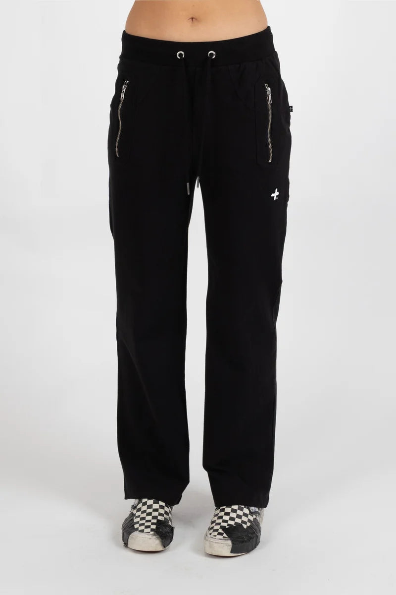 Straight-leg fit that falls cleanly from the hip

Flattering curved back panel

Secure zip pockets with silver hardware

Eyelet detailing for a refined finish

Soft and stretchy 95% cotton, 5% elastane fabric

Easy to style up or down for everyday wear