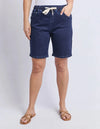 Elasticated waist with adjustable drawcord

Knee-length Bermuda cut for comfortable coverage

Relaxed leg fit

Functional side pockets

High-stretch denim for ultimate comfort

Fabric Composition: 94% Cotton, 4% Polyester, 2% Elastane