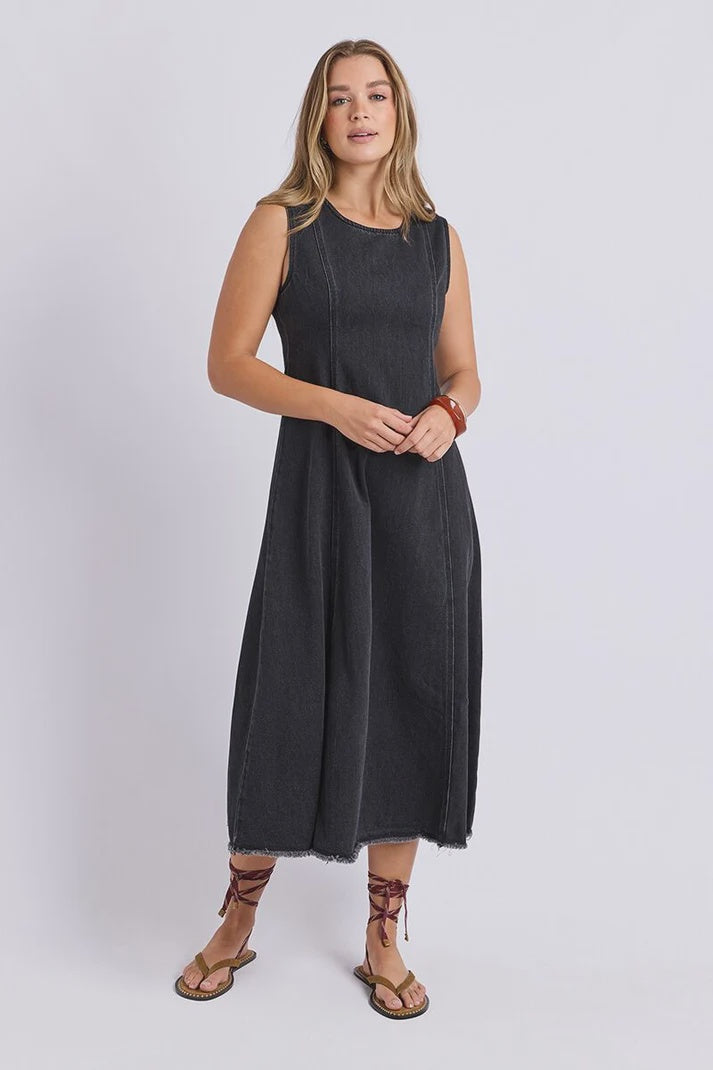 Foxwood Solene Denim Dress Washed Black