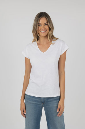 Set the foundation for your new season staples with our bestselling basics. This popular V-neck tee offers a relaxed fit and a lightweight, breathable, cotton composition. This super soft cotton tee will quickly become your summer go to.