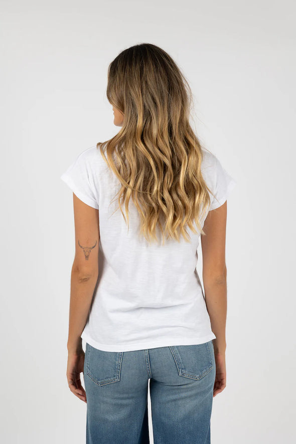 Set the foundation for your new season staples with our bestselling basics. This popular V-neck tee offers a relaxed fit and a lightweight, breathable, cotton composition. This super soft cotton tee will quickly become your summer go to.