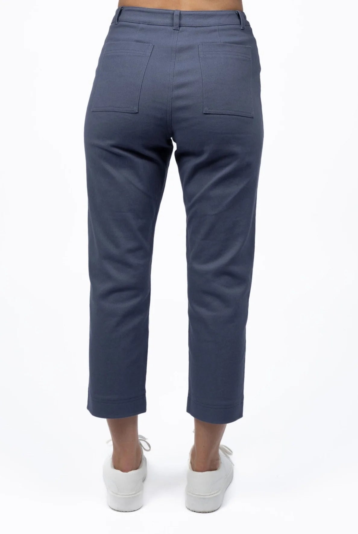 A returning bestseller in classic chino styling

Mid-rise, straight leg &amp; relaxed fit for everyday ease

Belt loops and patch pockets at front and back

Back darts create a flattering silhouette

Made from soft cotton with slight stretch for comfort

Ankle-length cut on average height