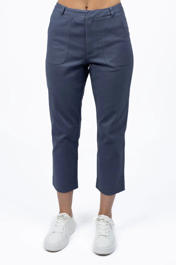 A returning bestseller in classic chino styling

Mid-rise, straight leg &amp; relaxed fit for everyday ease

Belt loops and patch pockets at front and back

Back darts create a flattering silhouette

Made from soft cotton with slight stretch for comfort

Ankle-length cut on average height