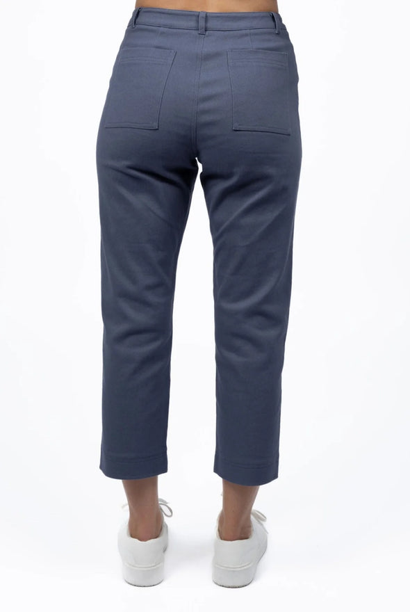A returning bestseller in classic chino styling

Mid-rise, straight leg &amp; relaxed fit for everyday ease

Belt loops and patch pockets at front and back

Back darts create a flattering silhouette

Made from soft cotton with slight stretch for comfort

Ankle-length cut on average height