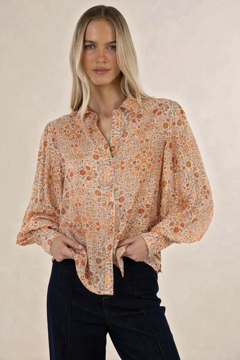Humidity Ayla Blouse Almond Print