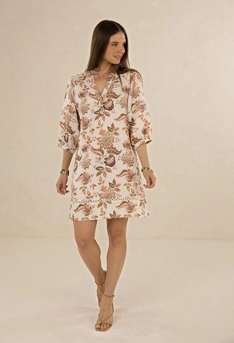 Humidity Bohemian Rose Shift Dress Bohemian Print