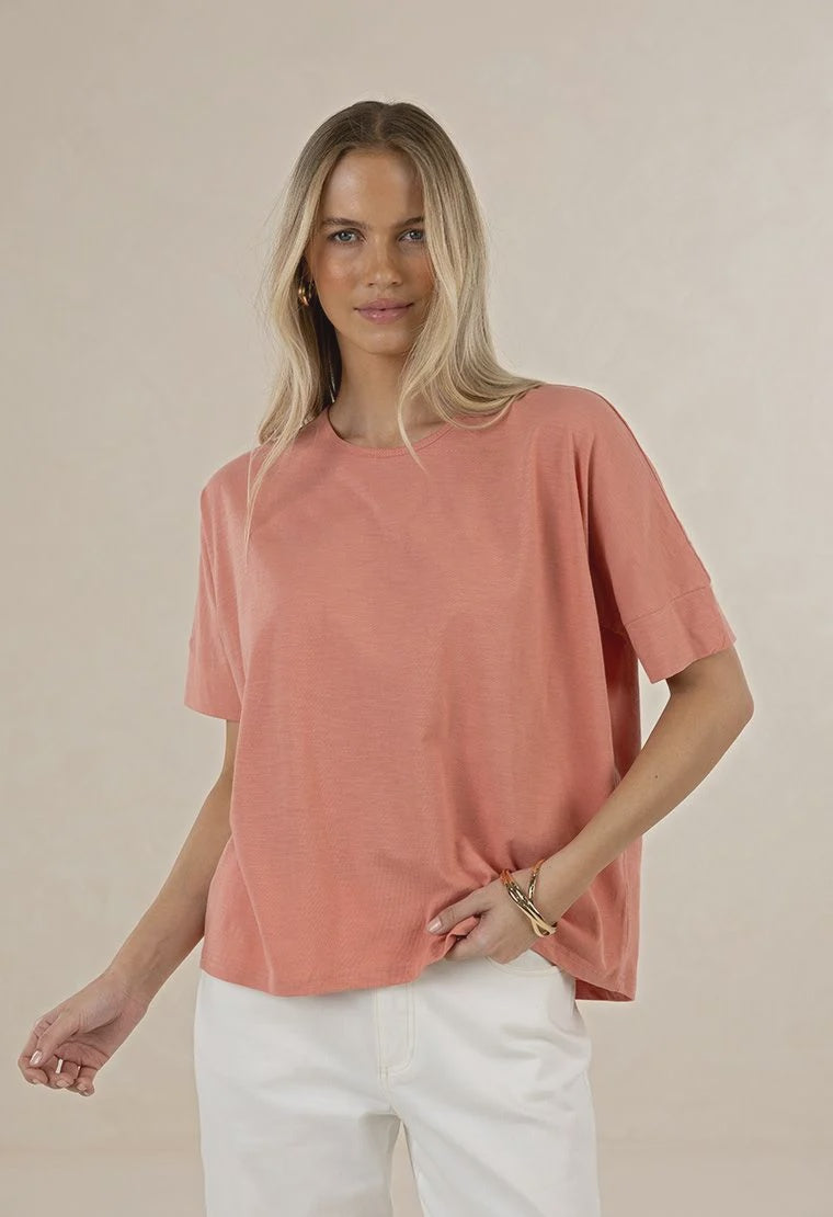 Humidity Dippy Tee Terracotta