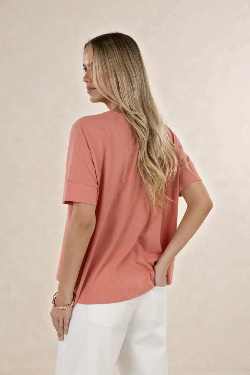 Humidity Dippy Tee Terracotta