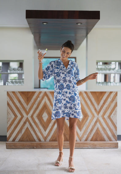 Humidity Rosa Shift Dress Jardin Print