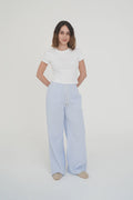 100% Cotton / 130gsm / Custom stripe / Relaxed fit / Wide leg / Elasticated waist / Drawcord / Huffer branded hardware / Huffer placement embroidery