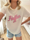 Huffer Classic Tee 170/Autograph Chalk .The most popular shaped Tee is back for another season and this time with the perfect script print logo in your favourite colour - pink!