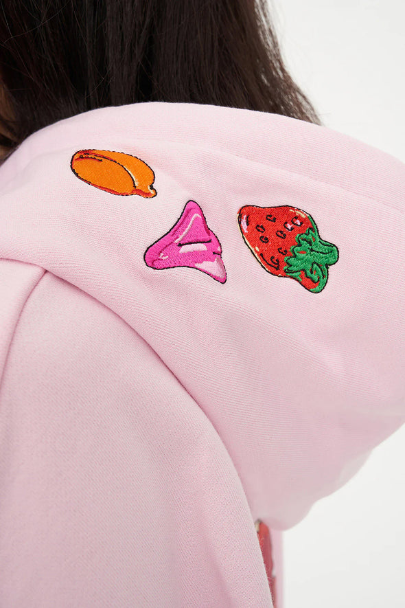 Huffer x Studio Bon Sounds of Summer exclusive design

Mid-weight 320gsm brushback fleece

50% cotton, 50% polyester

Custom Huffer colour

Boxy, relaxed fit

Huffer branded hardware

Placement screen print and embroidery detailing