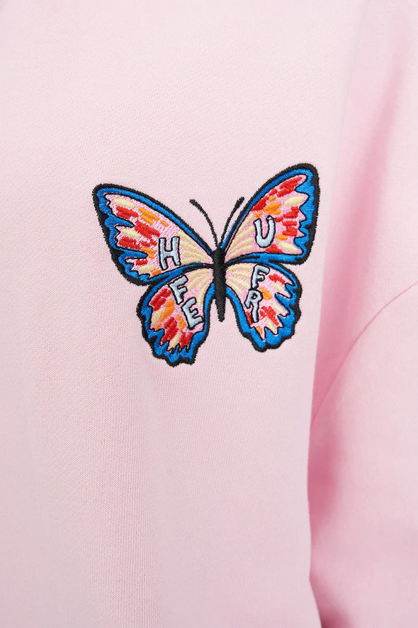 Huffer x Studio Bon Sounds of Summer exclusive design

Mid-weight 320gsm brushback fleece

50% cotton, 50% polyester

Custom Huffer colour

Boxy, relaxed fit

Huffer branded hardware

Placement screen print and embroidery detailing