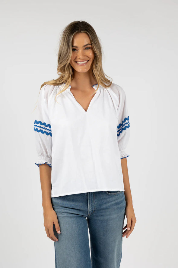 Humidity Ziggy Blouse White