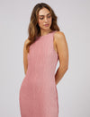 Unleash your inner chic with the Jorge Savannah Maxi Dress in elegant pink. The round neck and textured design exude sophistication, while the invisible zip adds a touch of glamour. Made with 100% polyester and lined with 95% polyester and 5% spandex for ultimate comfort. Perfect for any occasion, pair with heels for a flawless look.