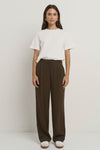- Mid-rise waistband with flat front and elastic back
- Zip and button closure for a clean tailored finish
- Wide leg shape offers movement and fluidity
- Functional side pockets add practicality
- Crafted in a soft viscose blend, 94% Viscose 6% Polyester