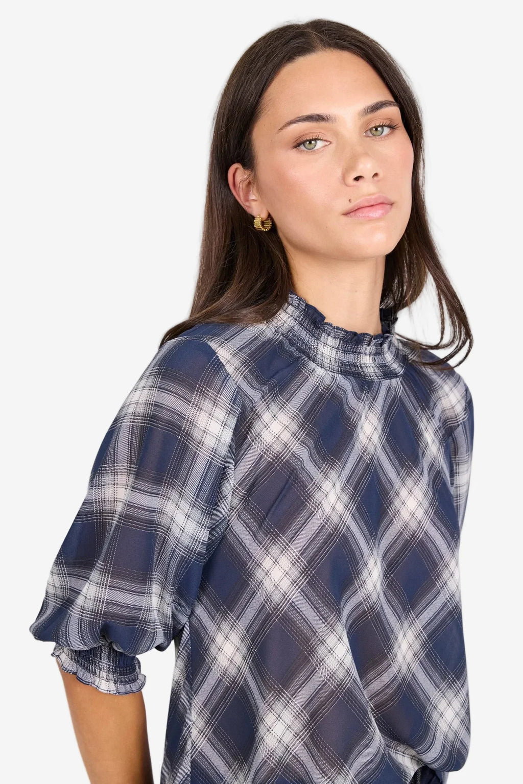 Ivy + Jack Affirming Top Navy Check