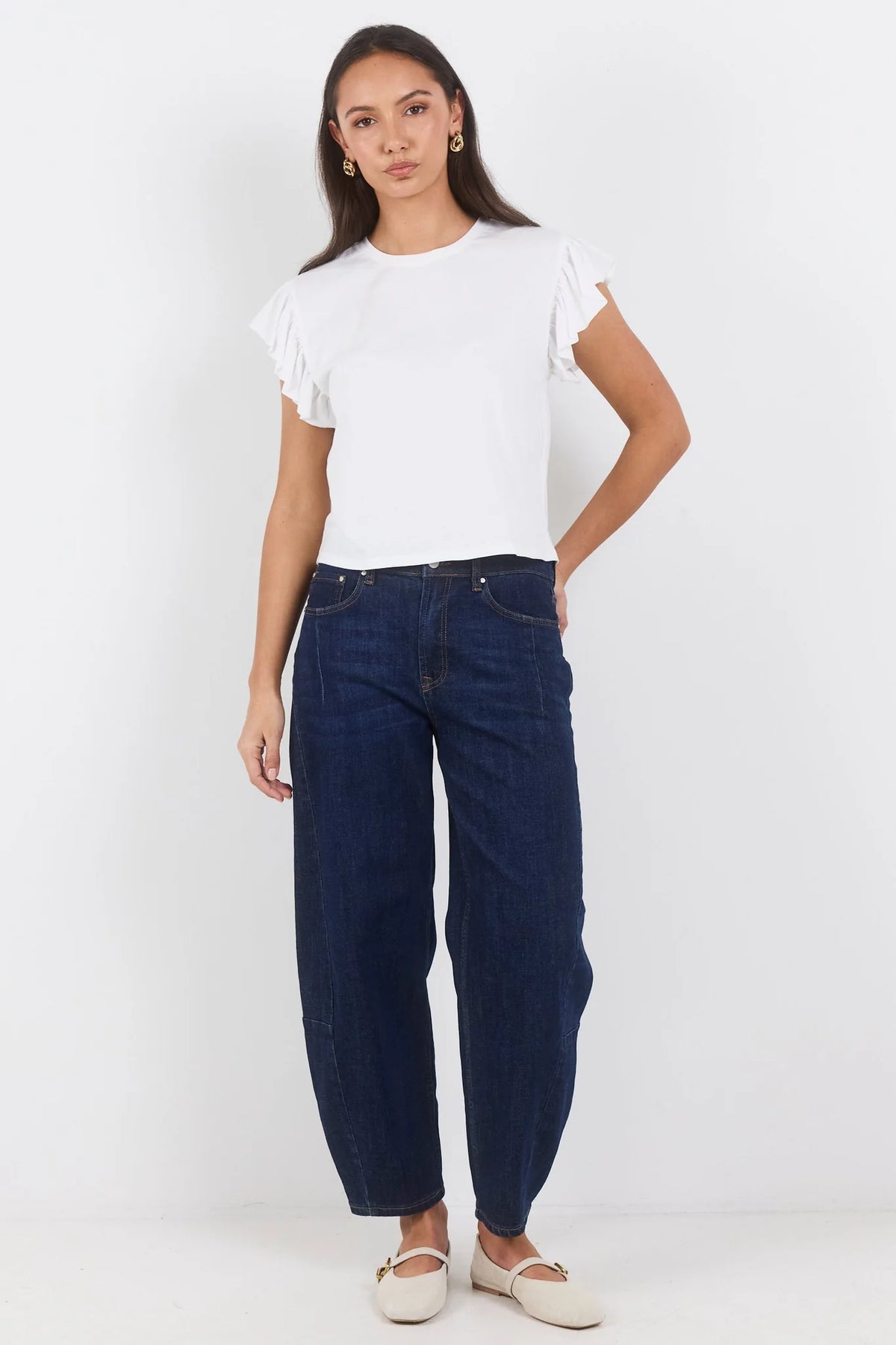 Ivy + Jack Hover Ivory Flutter Sleeve Tee