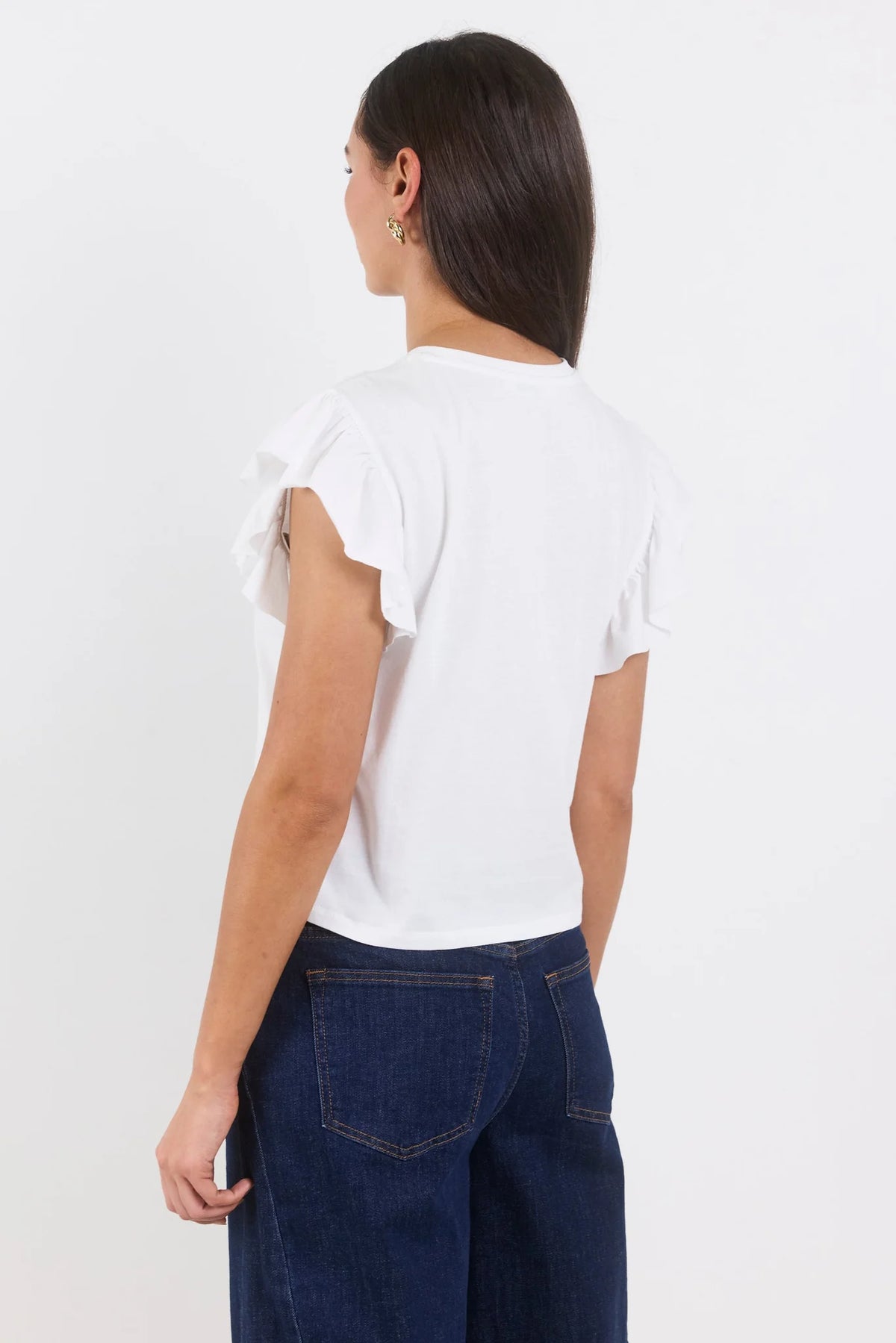 Ivy + Jack Hover Ivory Flutter Sleeve Tee