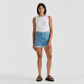 High Rise
Fitted Top Block
Relaxed Leg
Zip Fly
Contrast Stitching
Paper Patch (Vegan)
Model is 169cm tall and wearing a size 8